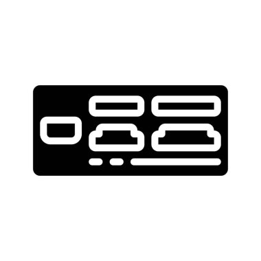 Çoklu Port Reader düz simgesi, vektör illüstrasyonu