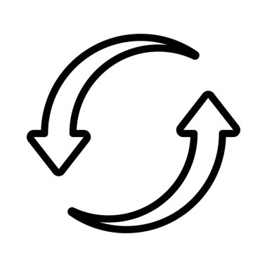 Döngü Okları simgesi beyaz arkaplanda izole edildi. vektör.