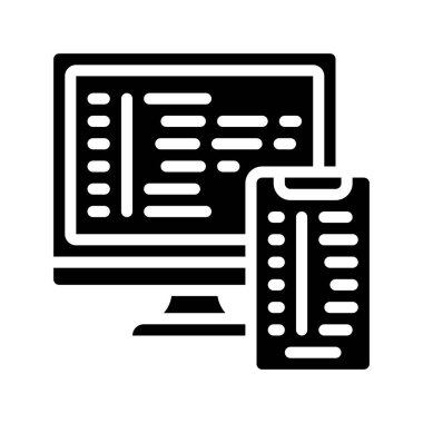 Web simgesi, vektör illüstrasyonu programlanıyor      