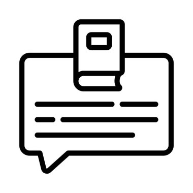 Kitap İleti simgesi, vektör illüstrasyonu