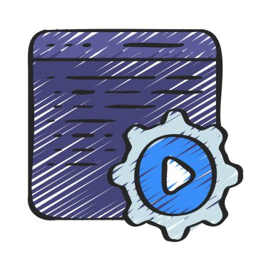 Kod web simgesi, vektör illüstrasyonunu çalıştır                          