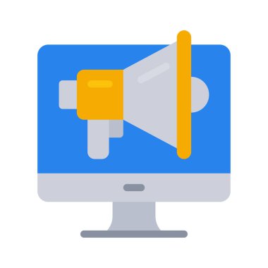 pazarlama vektör simgesi rengi düz 