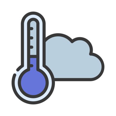 Bulut Sıcaklığı Simgesi, Vektör İllüstrasyonu