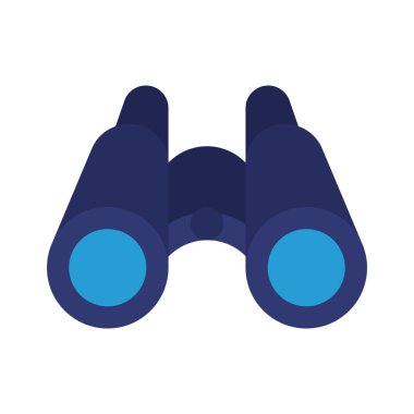 beyaz arkaplanda izole edilmiş dürbün simgesi, vektör illüstrasyonu 