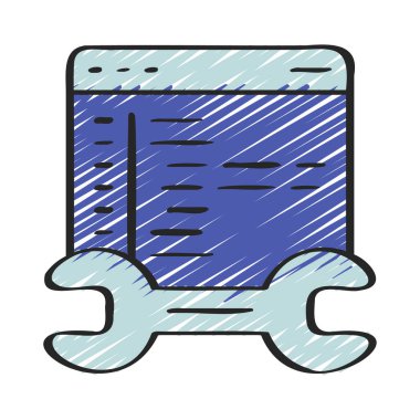 Web sitesi bakım simgesi, vektör illüstrasyonu basit tasarım