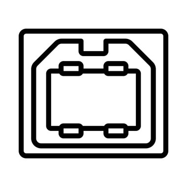 USB Tipi B simgesi, vektör illüstrasyonu basit tasarım