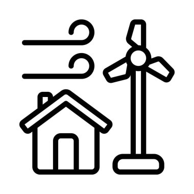 Ev Rüzgarı Güç simgesi, vektör illüstrasyonu   