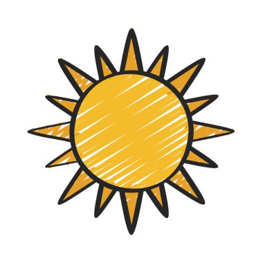 Güneş, güneş ikonu vektör illüstrasyonu 