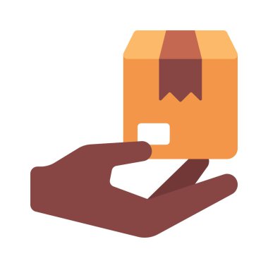 El Parsel glifini düz simge, vektör illüstrasyonuName                        