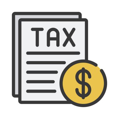 Vergi Belgesi simgesi, vektör illüstrasyonu 