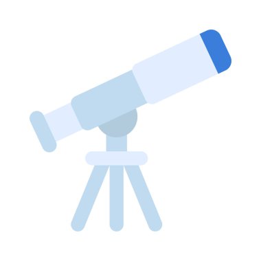 Beyaz arkaplanda teleskop simgesi vektör çizimi 