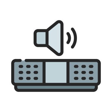 Ses Çubuğu düz simgesi, vektör illüstrasyonu