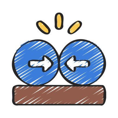 Çarpışma düz simgesi, vektör illüstrasyonu