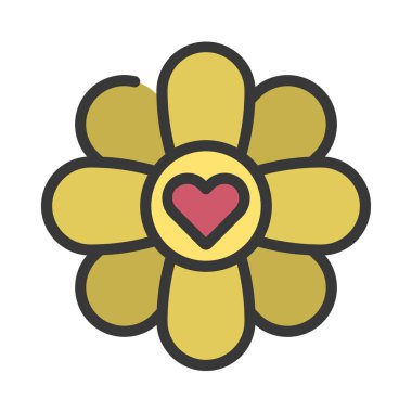 Çiçek Sevgisi simgesi, vektör illüstrasyonu