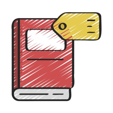 Satış simgesi, vektör illüstrasyonu kitabı