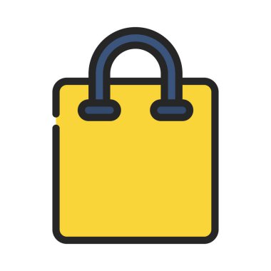 Alışveriş çantası web simgesi vektör illüstrasyonu