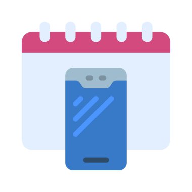 Telefon Takvimi simgesi, vektör illüstrasyonu 