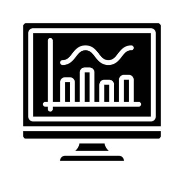  Bilgisayar web simgesi vektör illüstrasyonunda çubuk çizelgesi 