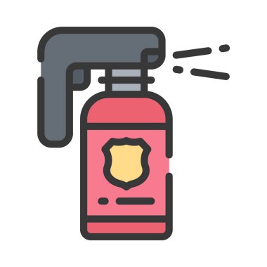 Biber gazı düz simgesi, vektör illüstrasyonu