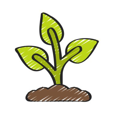Bitki büyüme simgesi, vektör illüstrasyonu basit tasarım