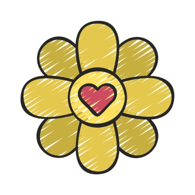 Çiçek Sevgisi simgesi, vektör illüstrasyonu