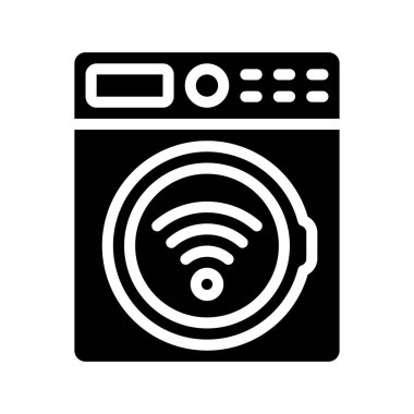 çamaşır makinesi ikon vektör çizimi