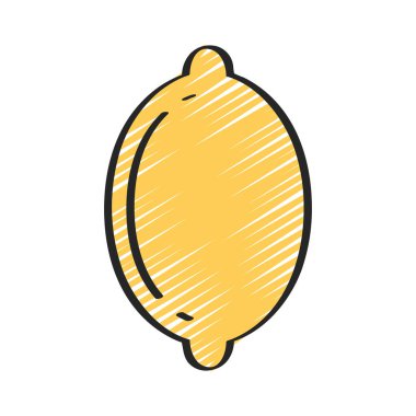 Beyaz arkaplanda limon simgesinin vektör çizimi 