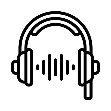 kulaklık simgesi, vektör illüstrasyonu 