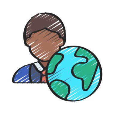 Beyaz arkaplanda iş adamı simgesi vektör illüstrasyonu 