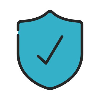 Tik kalkanı basit simgesi, vektör illüstrasyonu