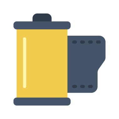 Film Kartuş Simgesi Basit Vektör İllüstrasyonu