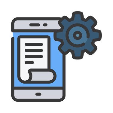 Mobil Politika Yönetimi simgesi çizimi 