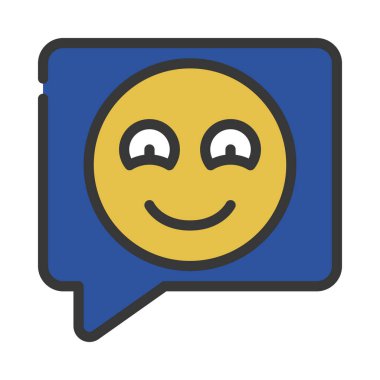 Mutlu Gözden Geçirme İleti simgesi, vektör illüstrasyonu  