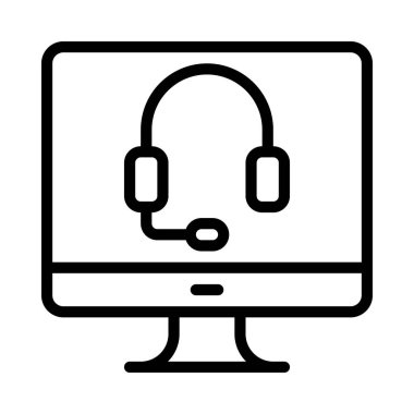 Çevrimiçi Destek Web simgesi vektör çizimi