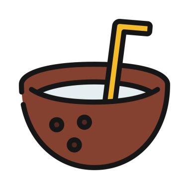 Hindistan cevizi İçeceği Web simgesi vektör çizimi