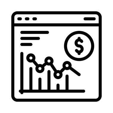 Borsa web simgesi vektör illüstrasyonu