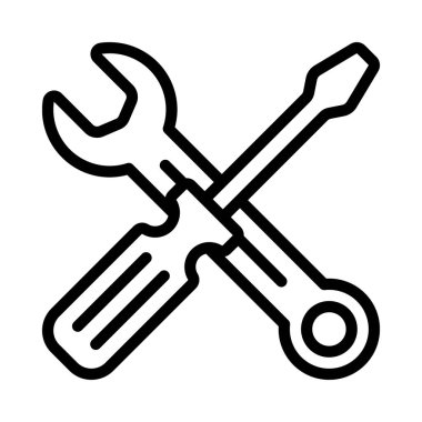 Tornavida Anahtarı Üst üste binen vektör illüstrasyon tasarımı