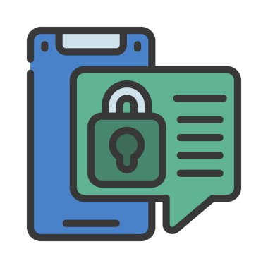 Kilitli İleti simgesi vektör illüstrasyonu 