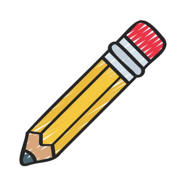 Beyaz arkaplanda kalem simgesi çizimi 