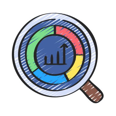 iş Analizi Donut Grafik simgesi, vektör illüstrasyonu