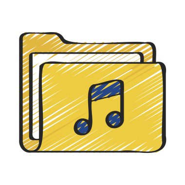 Müzik Dizini simgesi, vektör illüstrasyonu 