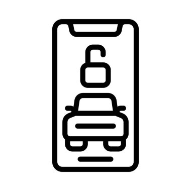 Otomobil Mobil ikon vektör illüstrasyon tasarımının kilidini aç