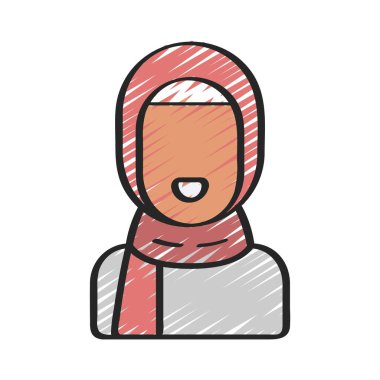 Müslüman Kız Web simgesi vektör illüstrasyonu