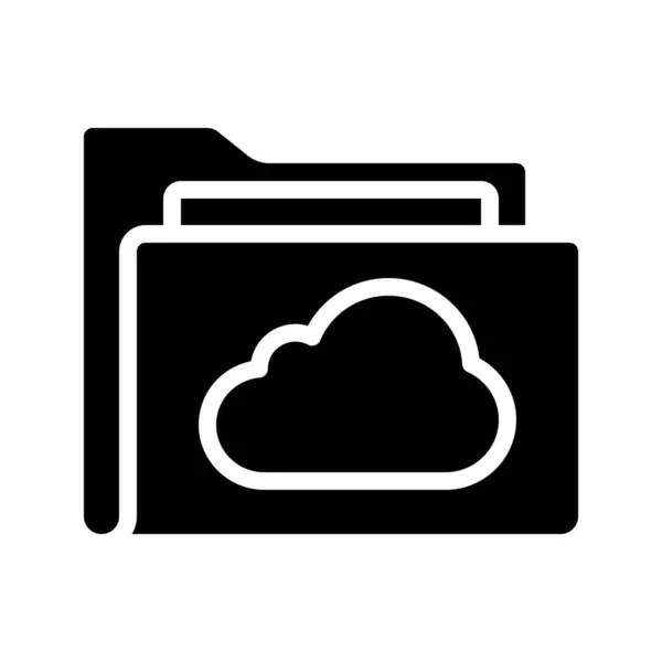 Icono Carpeta Almacenamiento Nube Ilustración Vectores — Vector de stock