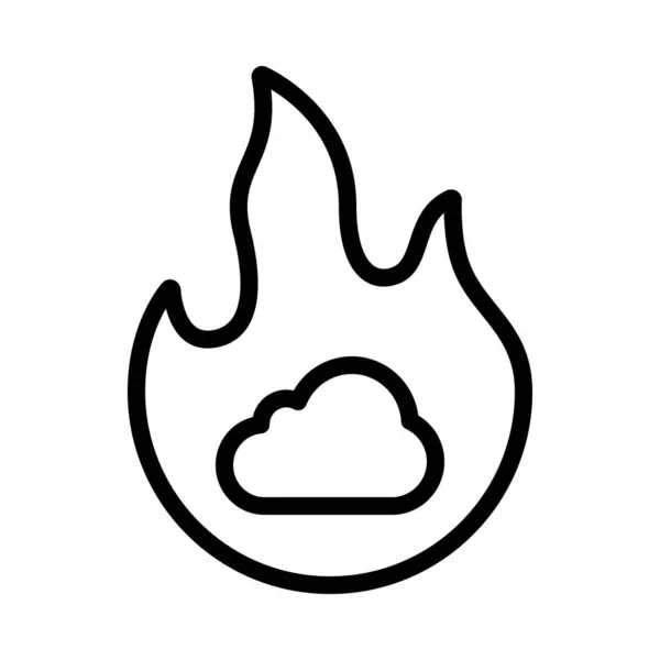 Ikona Chmury Ognia Ilustracja Wektora — Wektor stockowy