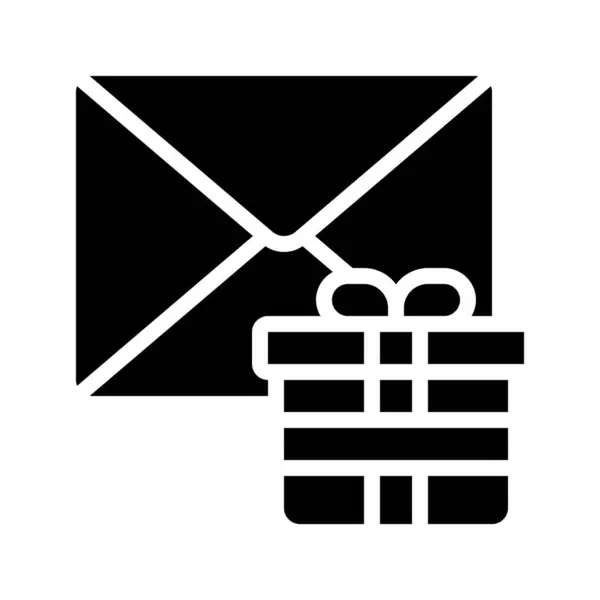 Email Regalo Icona Isolata Sfondo Bianco — Vettoriale Stock