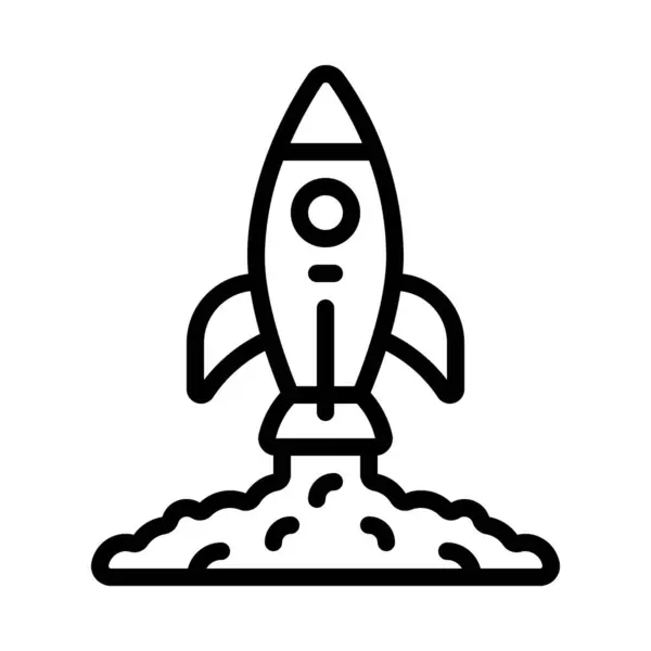 Rocket Launch Icon Vector Illustration Simple Design — Stock Vector