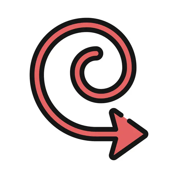Spiral Loop Arrow Web Icoon Vector Illustratie — Stockvector