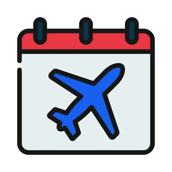 Aeroplane Date Icon Vector Illustration — Stock Vector