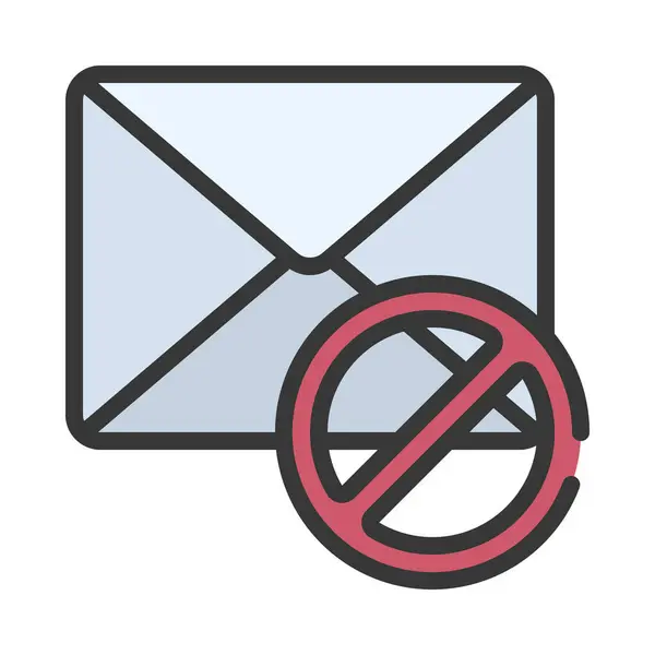 Nessuna Mail Icona Isolata Sfondo Bianco — Vettoriale Stock